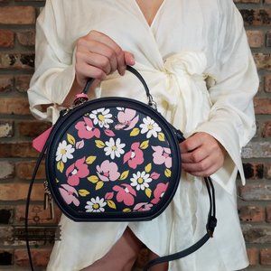 AUTHENTIC NWT Kate Spade Canteen Traveler Road Trip FLORAL PINK Blue CROSSBODY